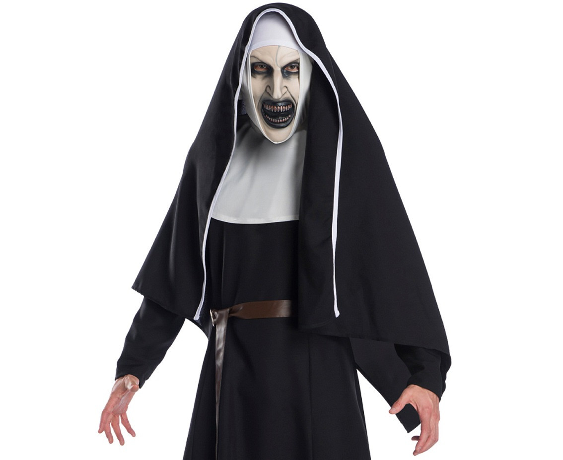 the role-play set for adult Scarry Nun set ( dress, habit, mask and belt) EOL